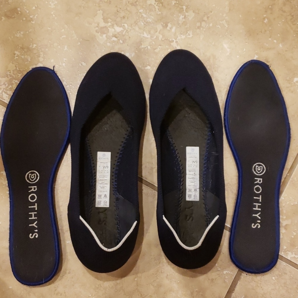 Navy flat white halo 9 Rothy's